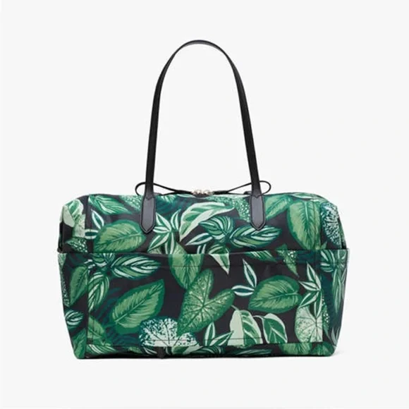♠️kate spade Chelsea Fern Foliage Printed Large Nylon Weekender